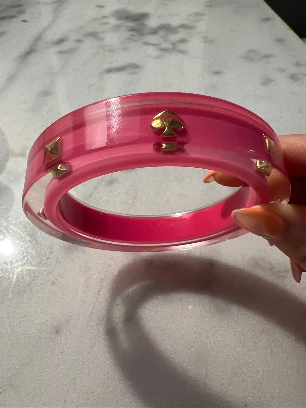 Kate Spade New York Spot the Spade Studded Bangle Pink